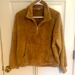 Old navy fuzzy quarter zip jacket